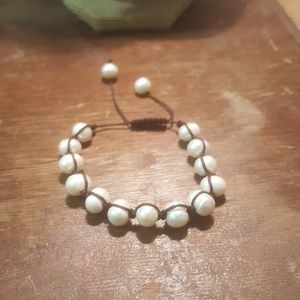 Adjustable Genuine Pearl Bracelet